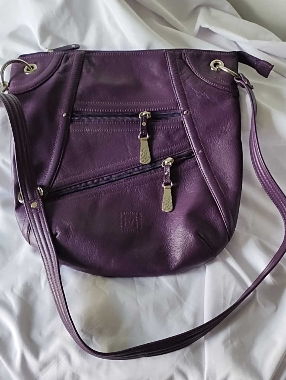 Stone Mountain Purple Leather Crossbody Bag -